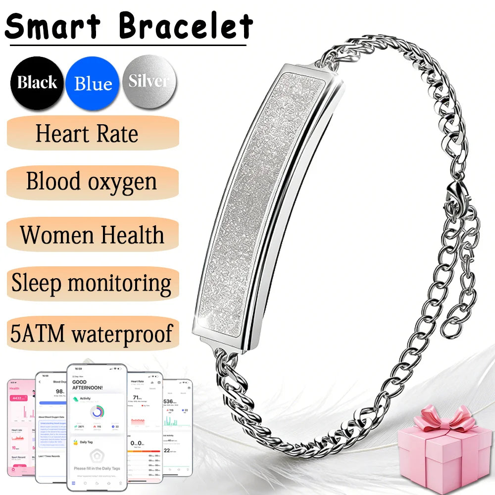 Smart Bracelet Women Heart Rate Monitor Pedometer HRV Test Blood Oxygen Waterproof