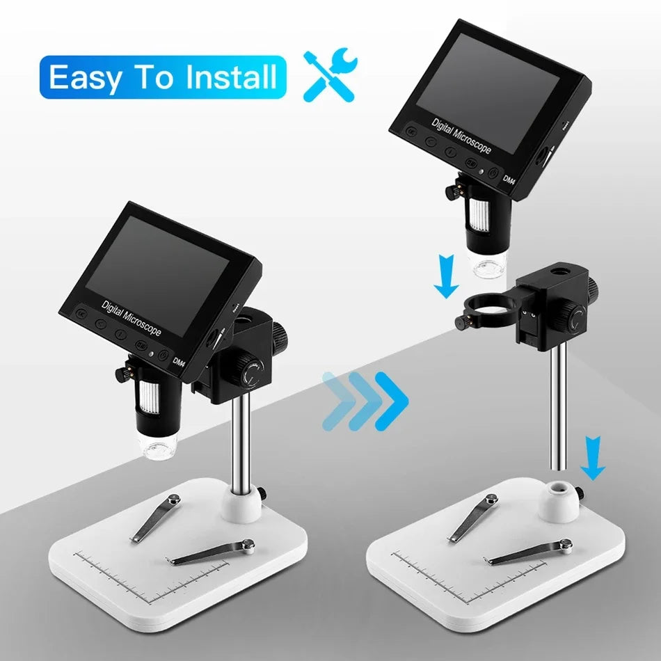 Digital Microscope  EDM4 4.3" LCD  for Electronic 1000x Coin Magnifier Repair Microscope with LED Lights for PC Windows