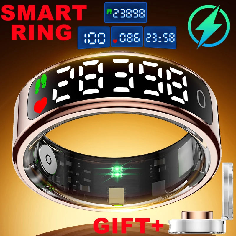 Smart Ring Hd Screen 5ATM Waterproof HeartRate Monitor