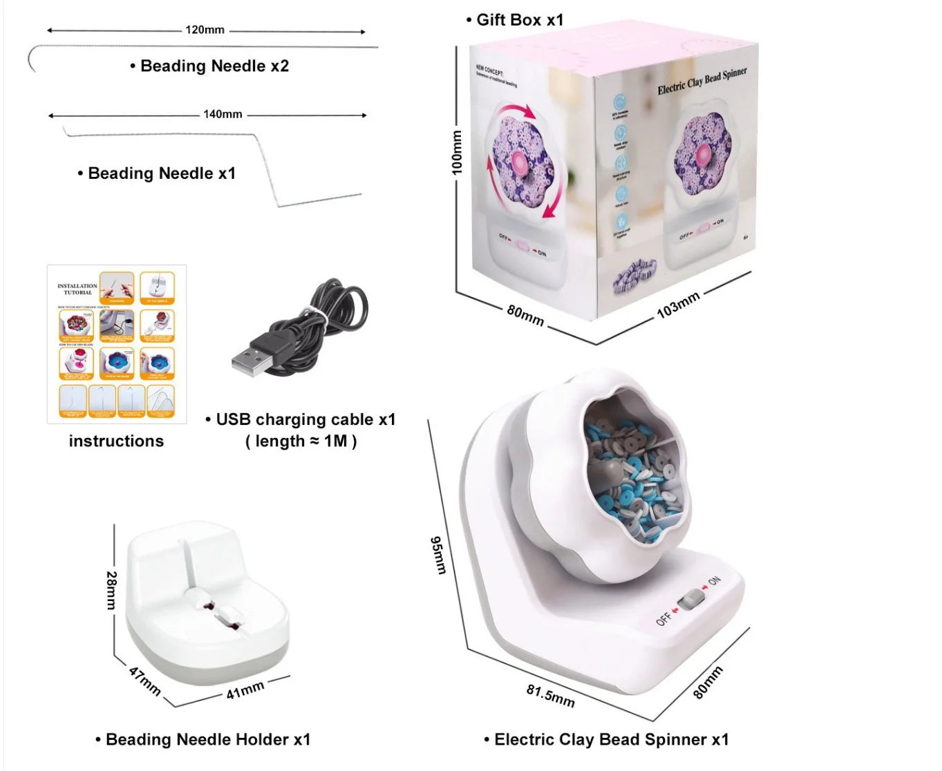 Bead Spinner Automatic Bracelet Beading Machine Jewelry Making Device Electric