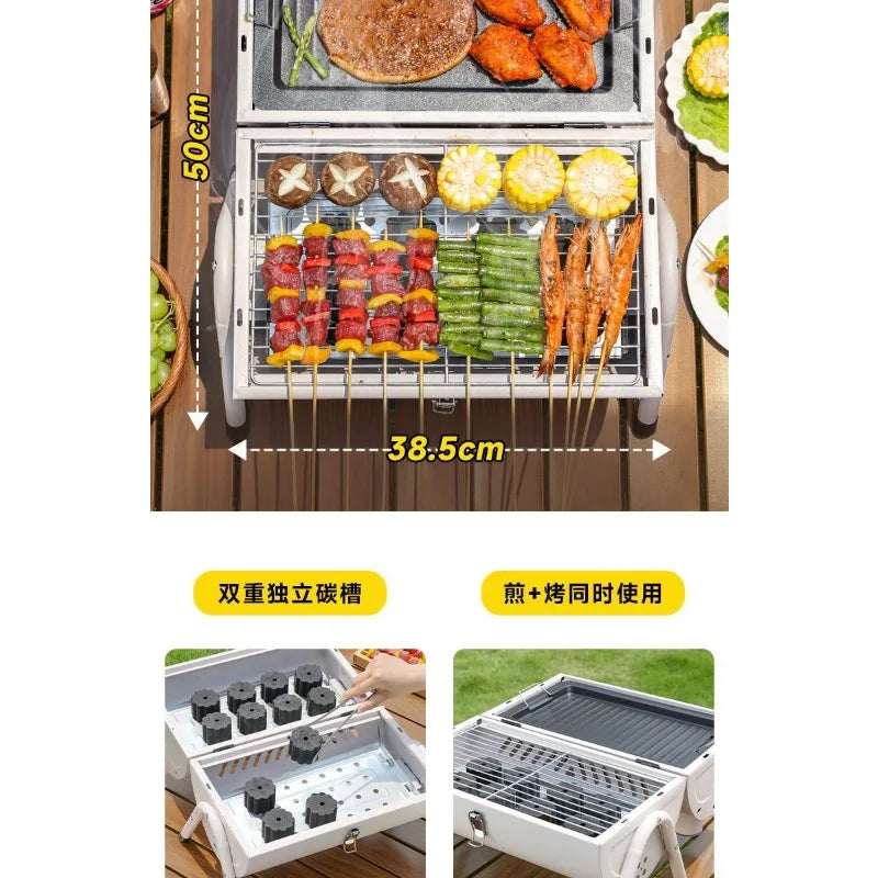 Chimney Grill Full Outdoor Camping Grill Portable Grill Double Sided Grill Charcoal Brother Stove