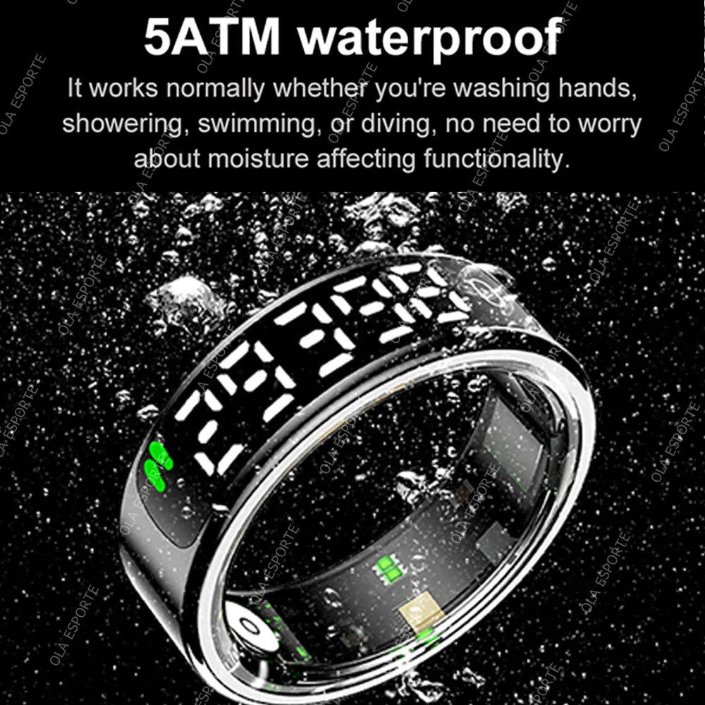 Smart Ring Hd Screen 5ATM Waterproof HeartRate Monitor