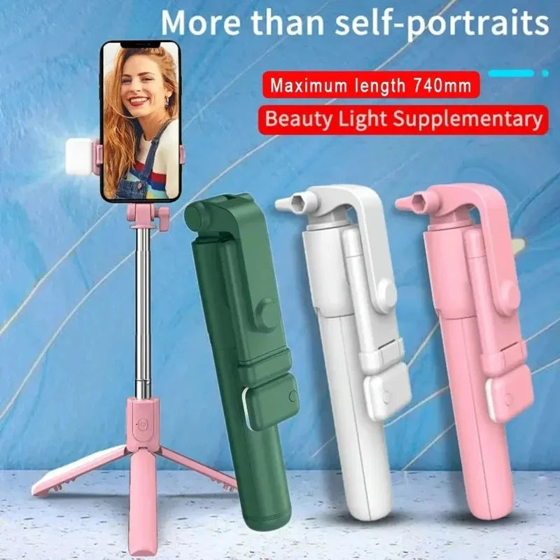 Cell Phone Selfie Stick Tripod Bluetooth Remote Wireless Selfi Stick Phone HolderStand