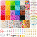 3200PCS Clay Bead Jewelry Making Kit – Polymer Heishi Beads Set with Charms for DIY Friendship Bracelets, Necklaces & Crafts, Colorful Beading Supplies for Beginners