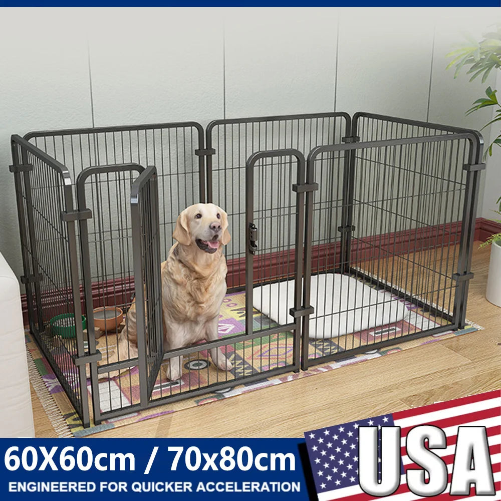 Dog Fence Playpen 4/6 Panels Foldable Puppy Exercise Kennel