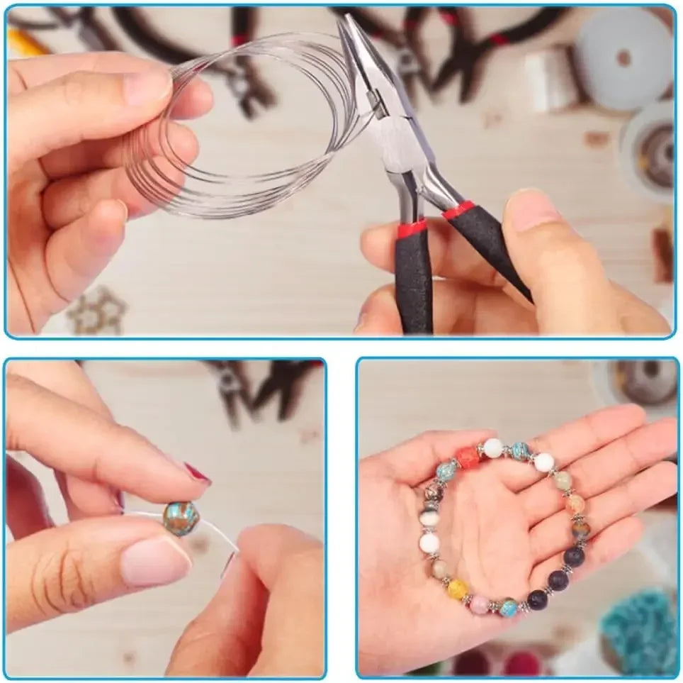Jewelry Making Supplies Kit,Jewelry Repair Tool with Accessories Jewelry Pliers