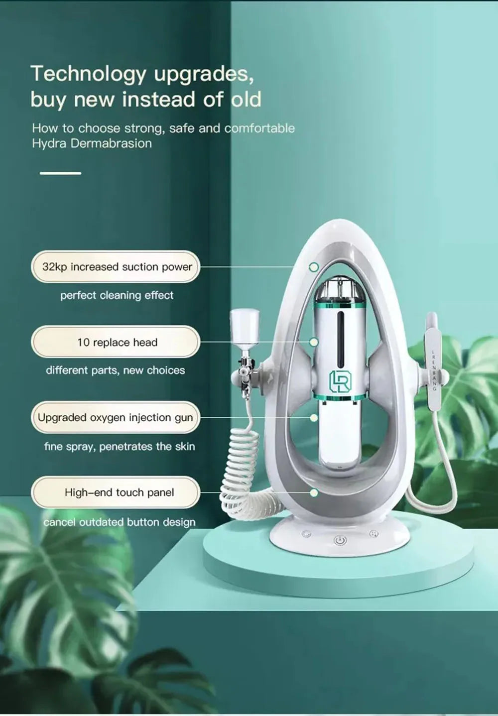 Dermabrasion Facial Cleaning Oxygen Instrument Hydra Aqua Suction Blackhead