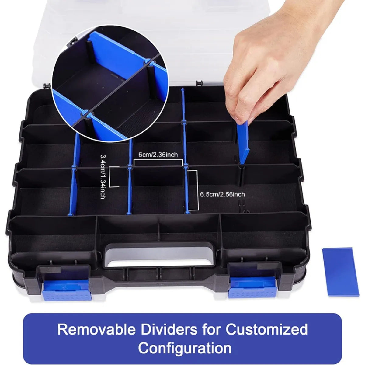 Organizer with clear flip-top lid 32-compartment durable Ideal for screws buttons