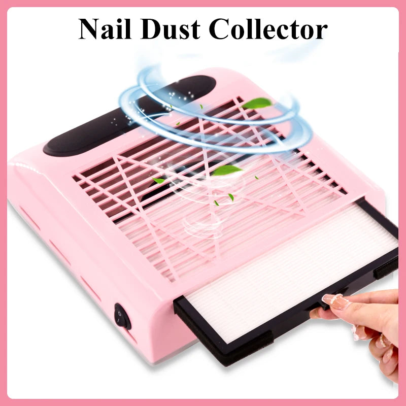 Nail Dust Collector Manicure Machine Tools Strong Power Nail Vacuum