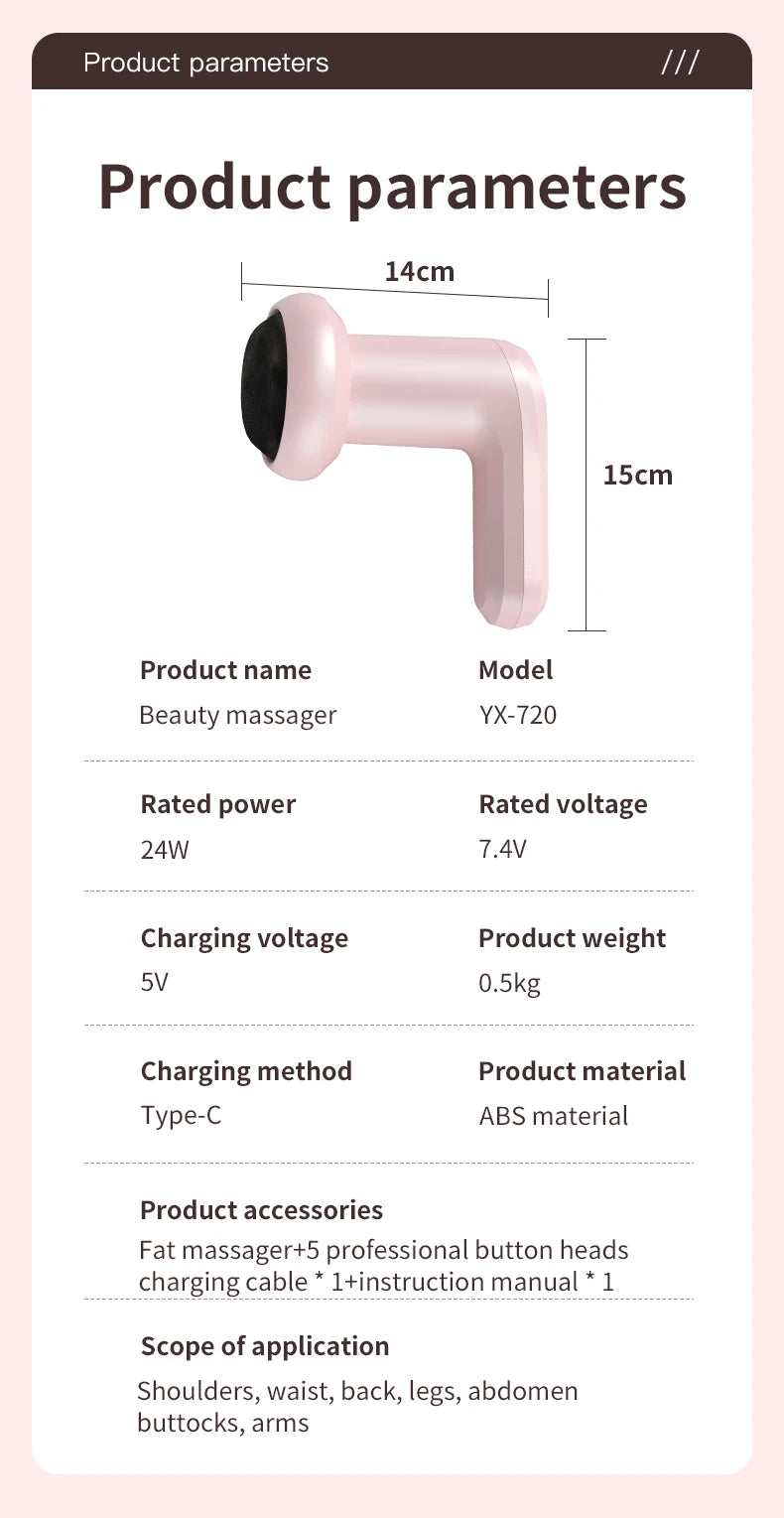 Cordless Electric Body Sculpting Massager – Handheld Cellulite & Muscle Relief Device