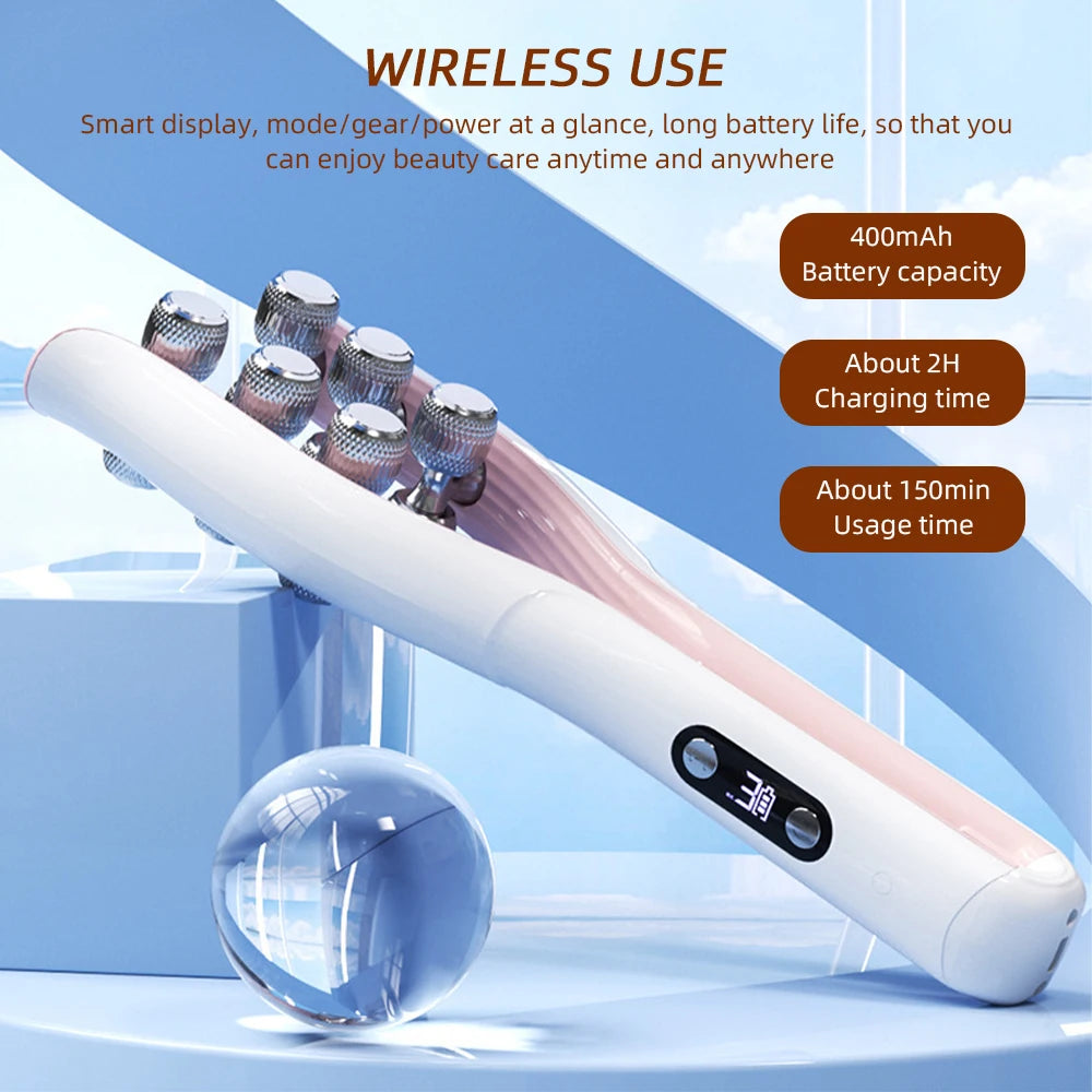 Elecrtic Facial Beauty Device 3 Gear Adjustable Roller Massager Face Slimming Double Tool Massager Home Beauty Wireless Use