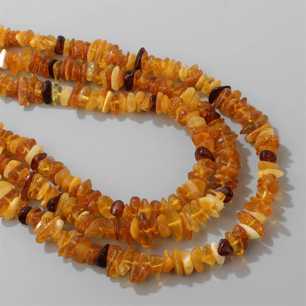 Amber Beads Round Oval Irregular Genuine Ambers Gem Stone Beads For Jewelry Making