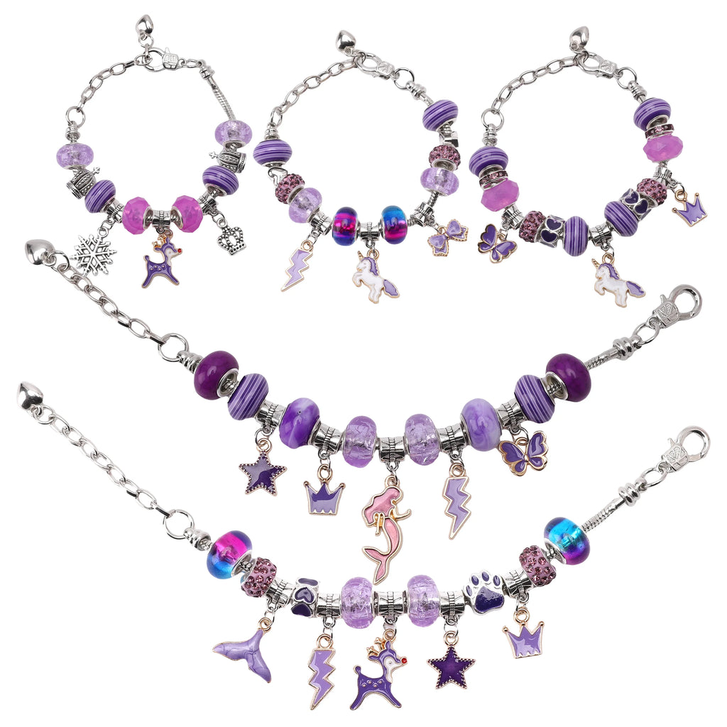 DIY Bracelets Making Kit Girls Gift with Jewelry Box Gift Bag Charms Beads Set