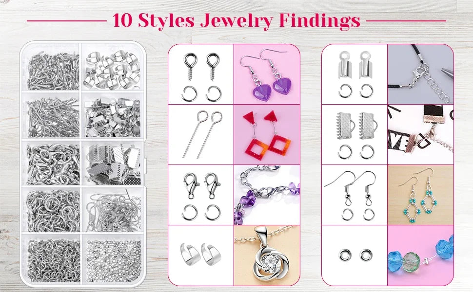 Jewelry Making Supplies Kit,Jewelry Repair Tool with Accessories Jewelry Pliers