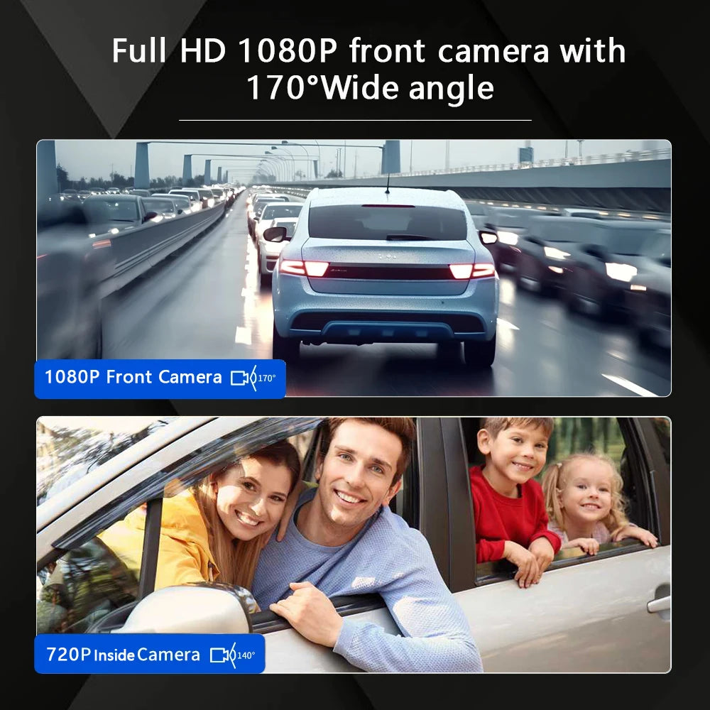 Dash Cam Front and Inside with WiFi 1080P Dual  – Car Camera with IR Night Vision,