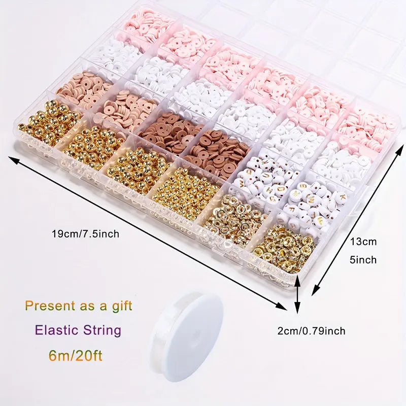 DIY Jewelry Making Kit Clay Beads Bracelet Making Kit Flat