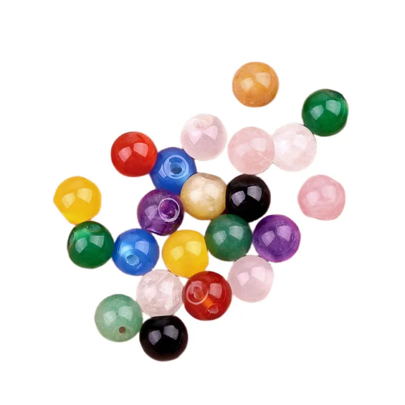 Natural Gemstone 10MM Button Round Beads Drilled 2.0mm Edge-hole  10 PCS