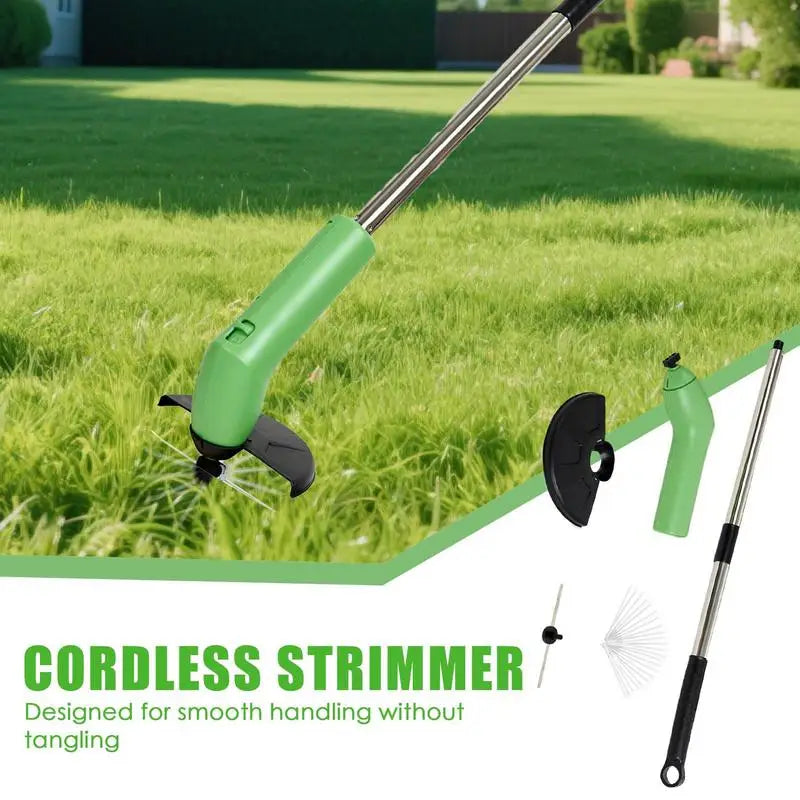 Weed Wacker Weed Eater Cordless with Metal Blade Battery Powered String Trimmer Lightweight Grass Cutter for Garden