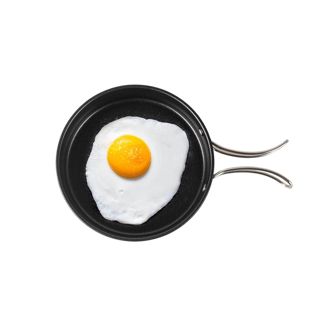 Camping Cookware Set Outdoor Picnic Cookware Kit Stainless Steel Pot Frying Pan Kettle Set Travel Cooking Accessory