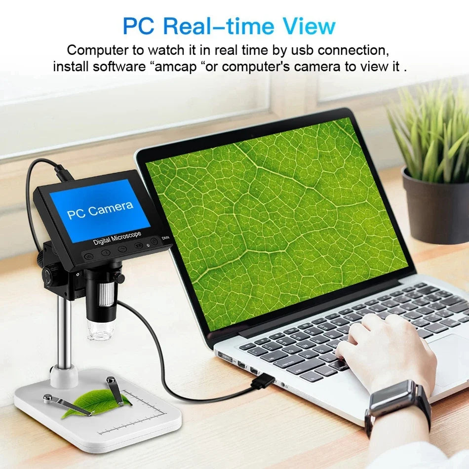 Digital Microscope  EDM4 4.3" LCD  for Electronic 1000x Coin Magnifier Repair Microscope with LED Lights for PC Windows