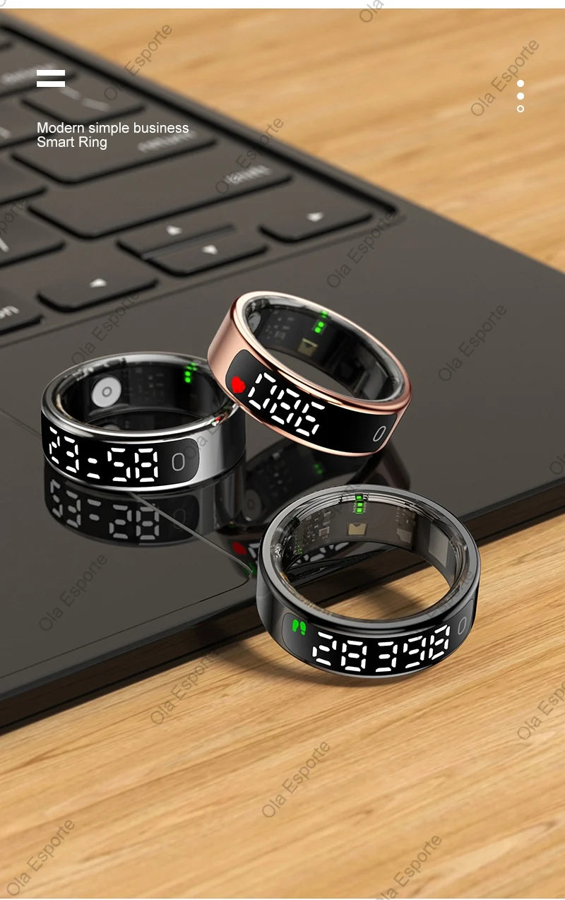 Smart Ring Hd Screen 5ATM Waterproof HeartRate Monitor