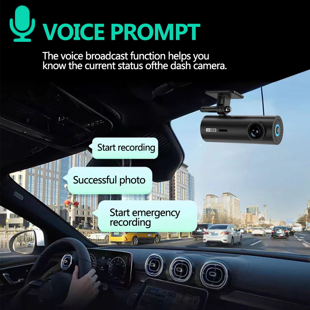 Dash Cam Video Recorders 4K WiFi Mini Front Camera