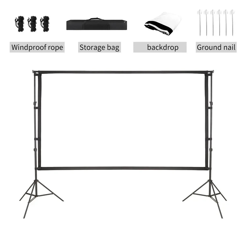 Portable Folding Movie Screen 150 Inch 4:3  HD Crease-resist Indoor Outdoor Projector