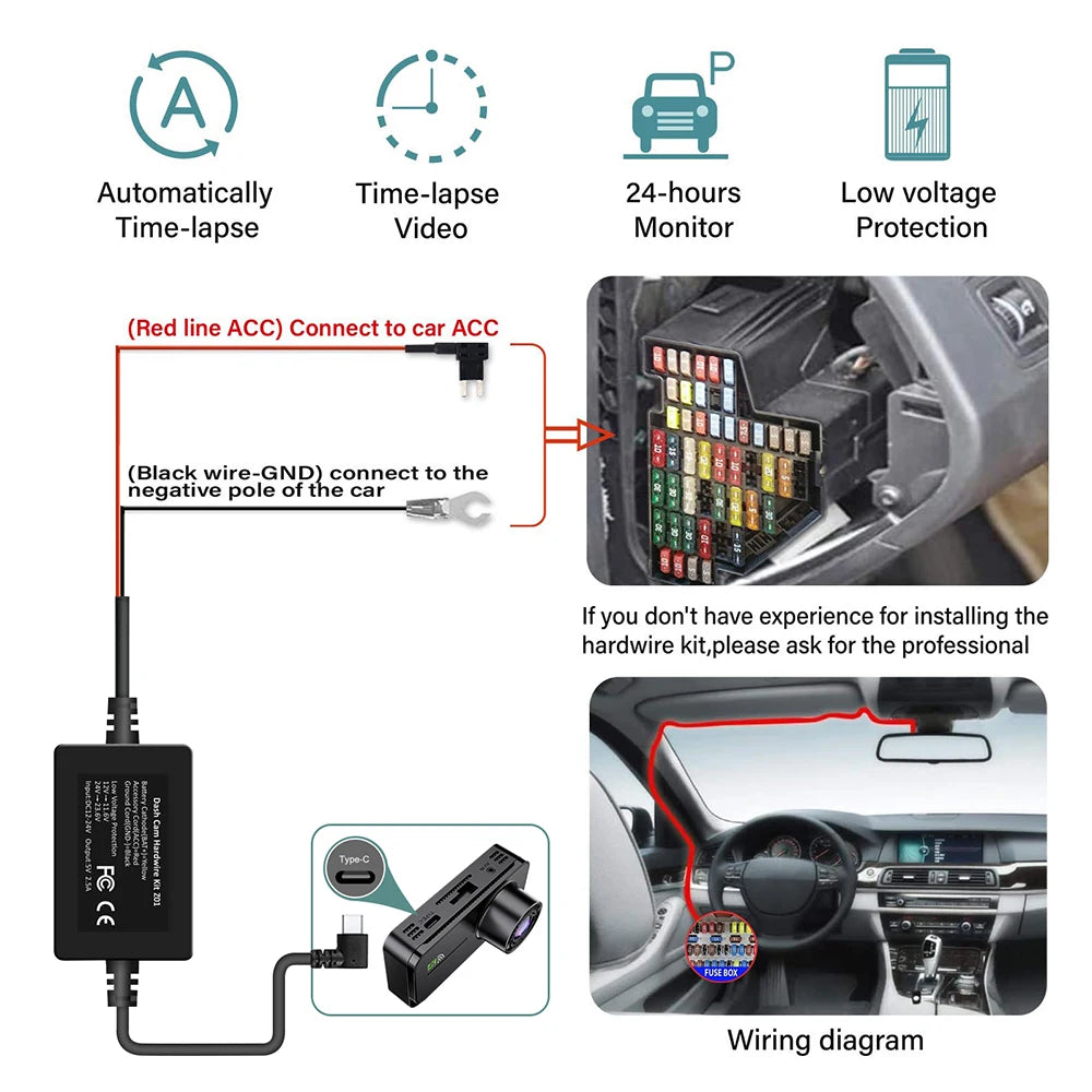 Dash Cam Front and Inside with WiFi 1080P Dual  – Car Camera with IR Night Vision,