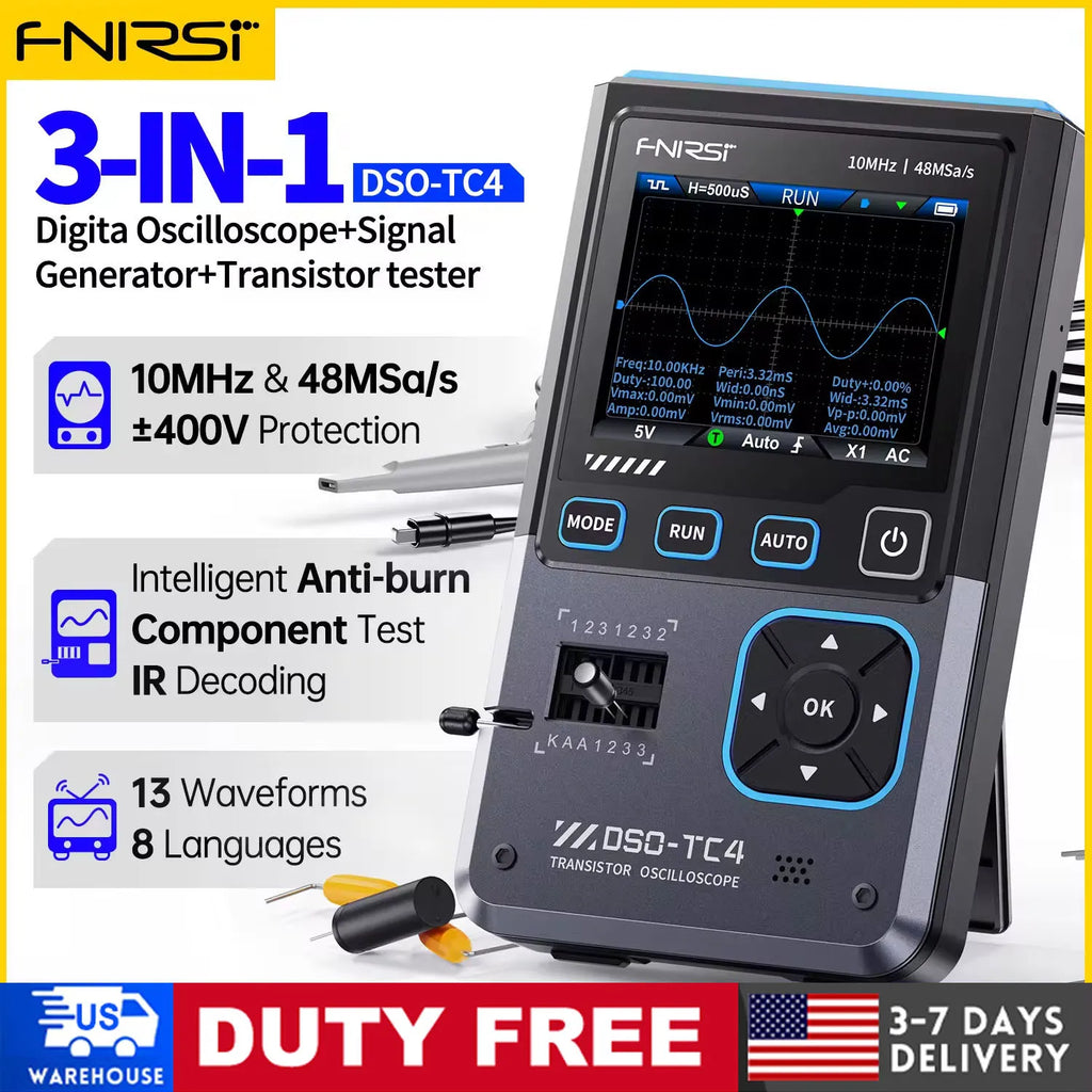 Digital Oscilloscope DSO-TC4 Upgrade 3 in 1  10MHz 48Ms/s Transistor Tester