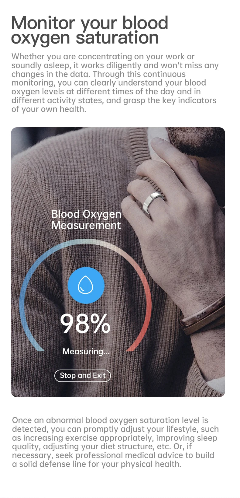 Smart Ring Bluetooth Call Heart Rate Blood Pressure Monitor 5ATM Waterproof Health Ring Men Women