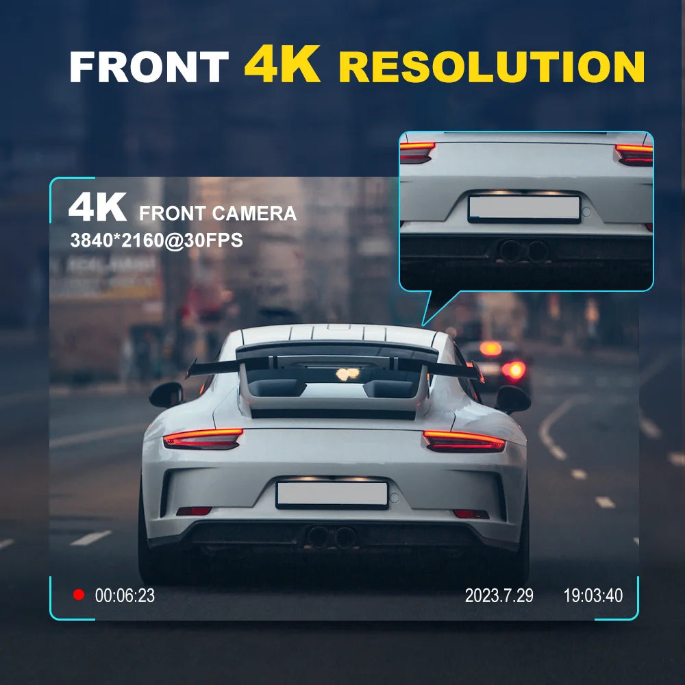 Dash Cam Video Recorders 4K WiFi Mini Front Camera
