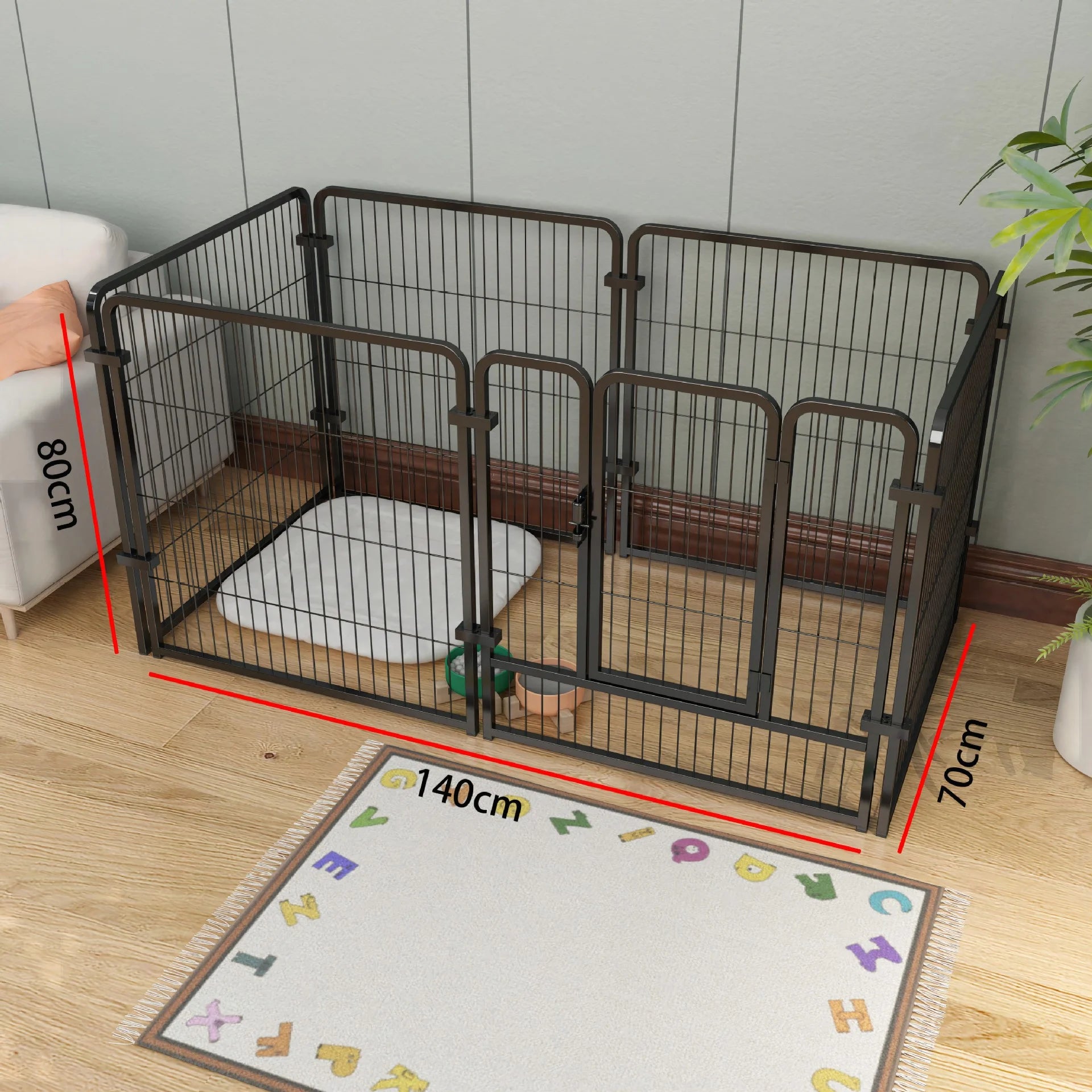 Dog Fence Playpen 4/6 Panels Foldable Puppy Exercise Kennel