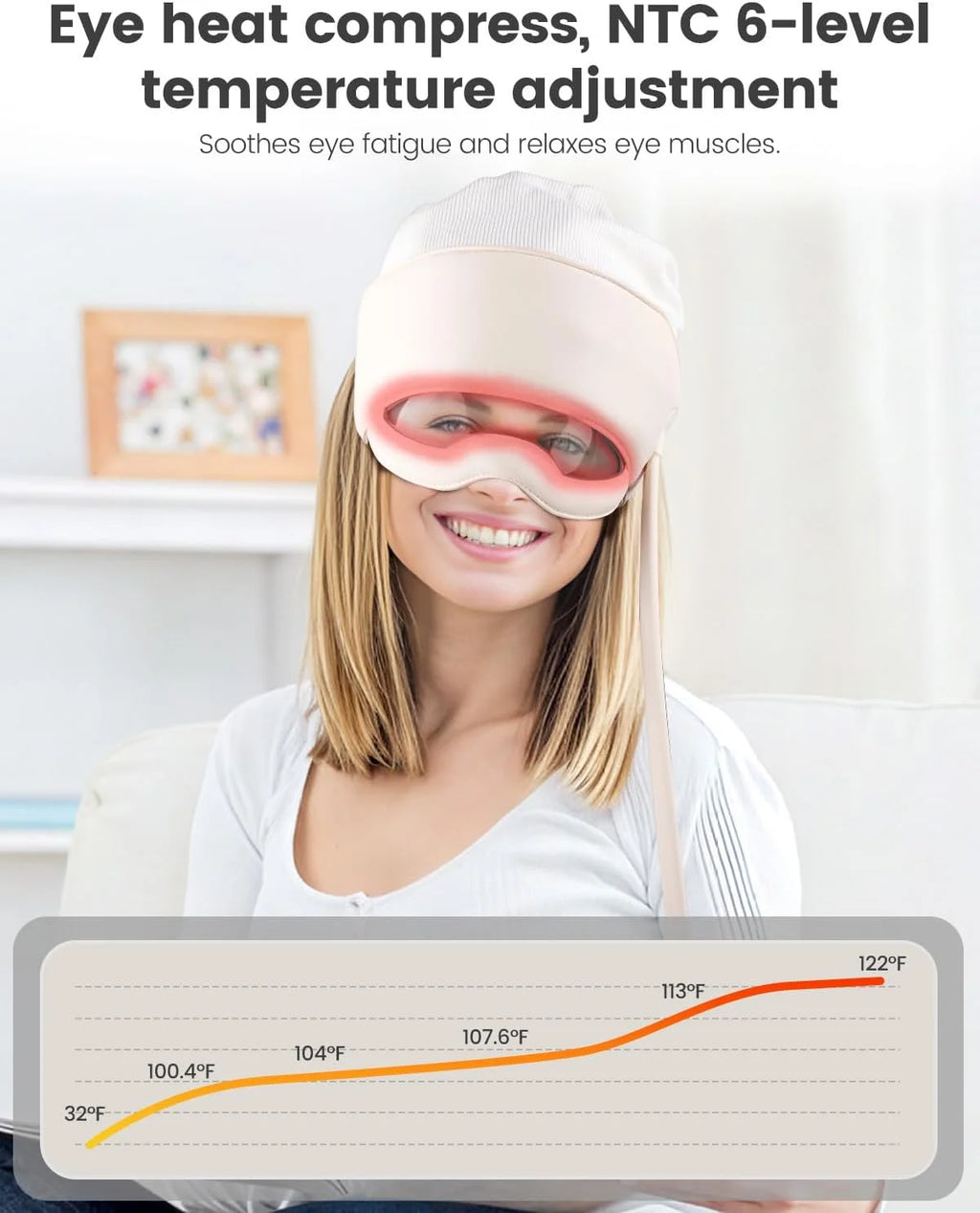 Head Massager for Headaches, Eye Massager with Heat, Rechargeable