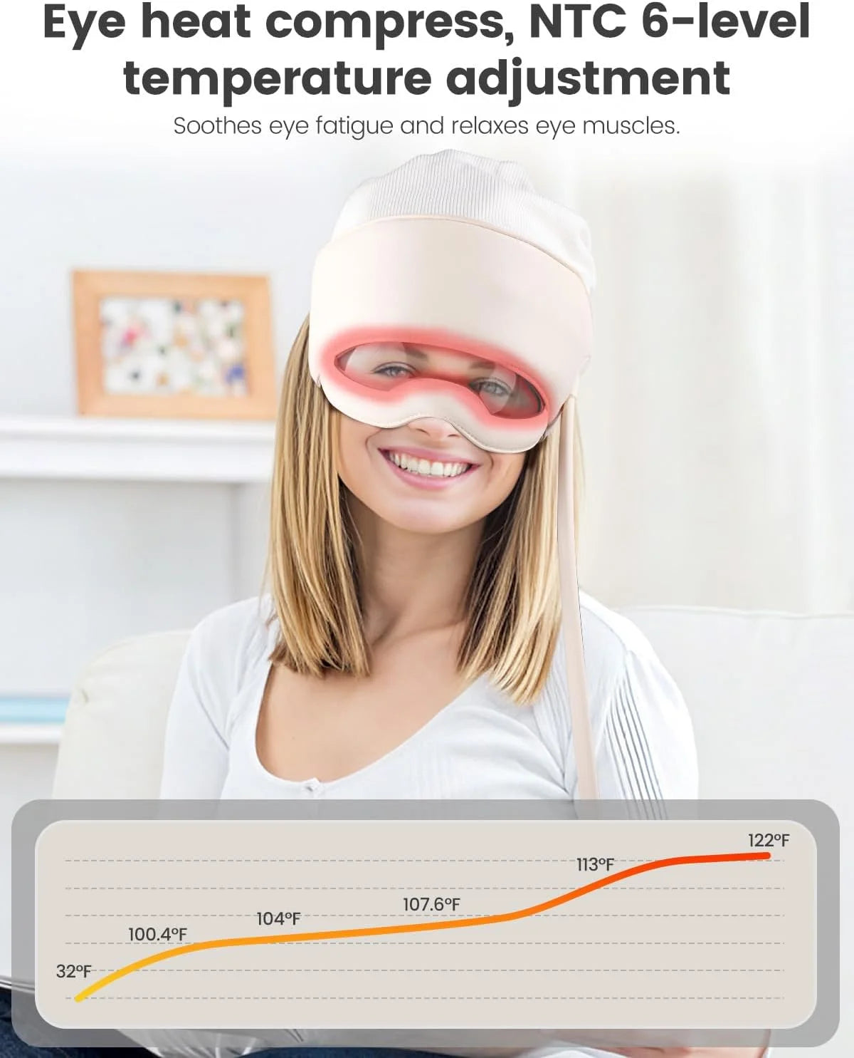 Head Massager for Headaches, Eye Massager with Heat, Rechargeable