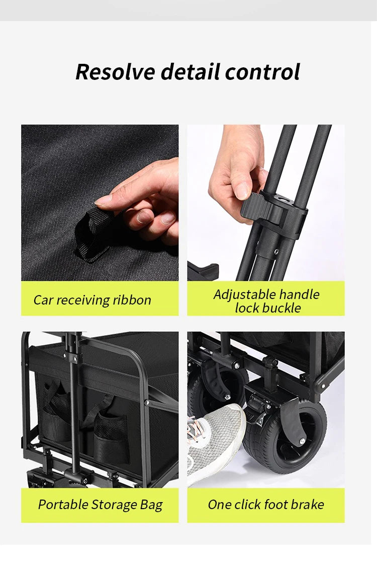 camping cart foldable trolley outdoor picnic portable hand-pull cart camping trailer camping
