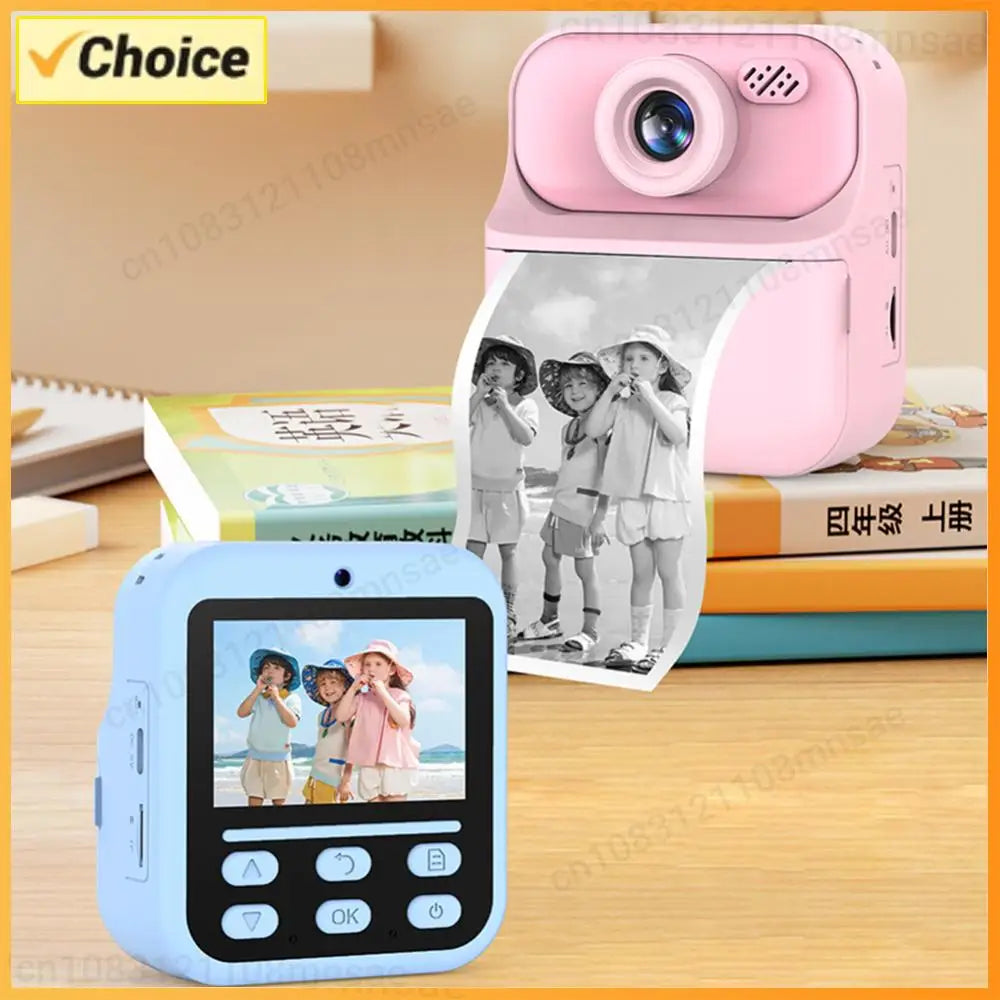 Kids Camera Instant 1080P HD Selfie Digital Camera for Girls Boys Christmas Birthday Gifts Toy Can Take Photo Video Print Camera