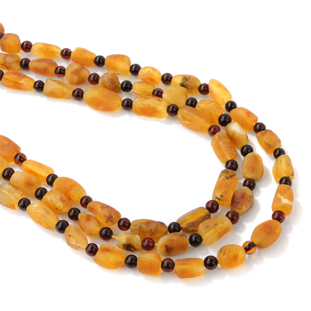 Amber Beads Round Oval Irregular Genuine Ambers Gem Stone Beads For Jewelry Making