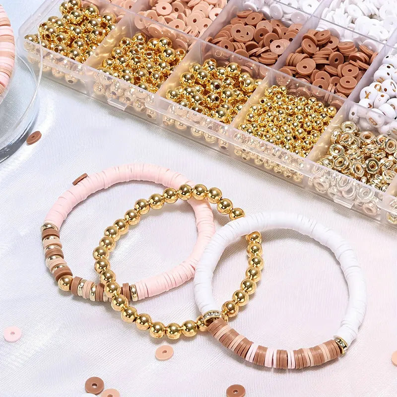 DIY Jewelry Making Kit Clay Beads Bracelet Making Kit Flat