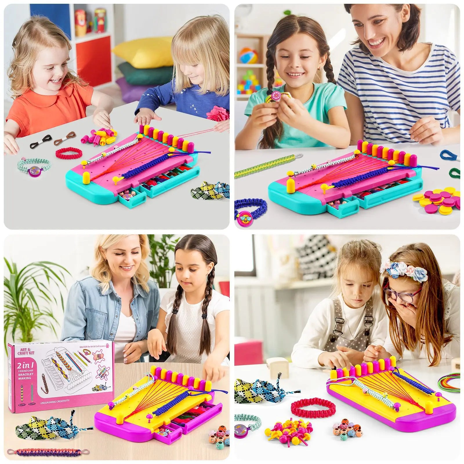 DIY Friendship Bracelet Making Kit for Kids, Creative Jewelry Craft Set