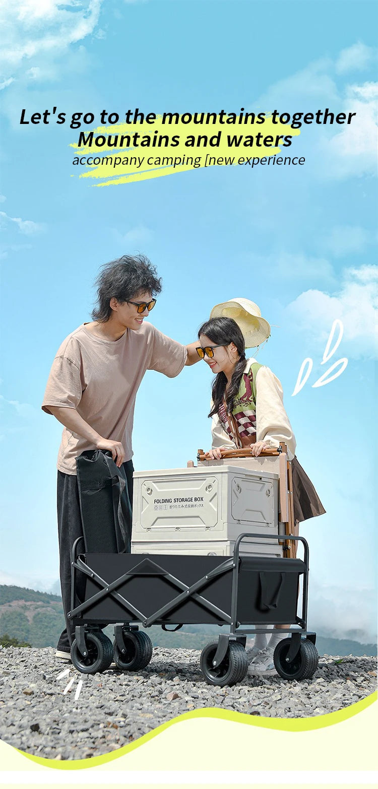 camping cart foldable trolley outdoor picnic portable hand-pull cart camping trailer camping