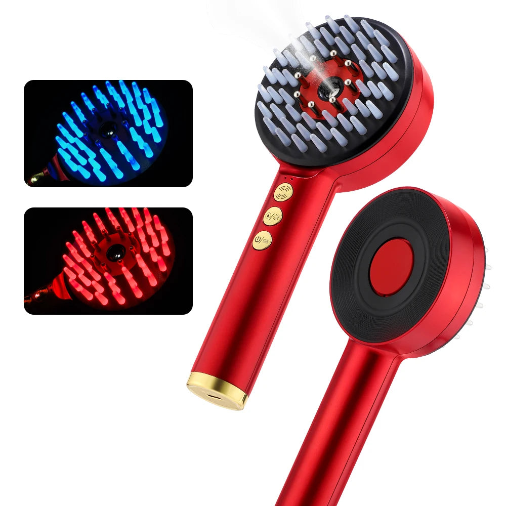 Deep Kneading Massage Comb, Red Light Therapy Scalp Massager