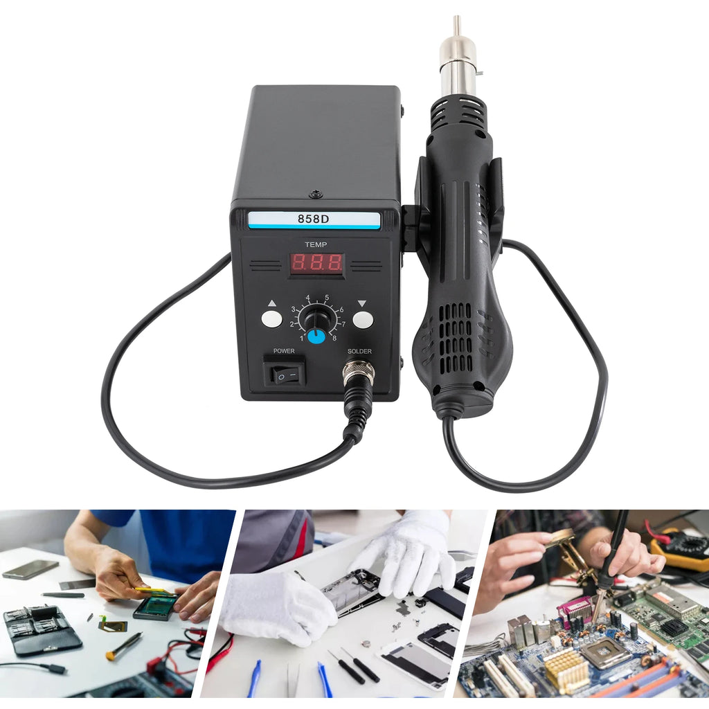 Rework Station for Electronics Repairing Desoldering Welding, 220V SMD 858D Hot Air