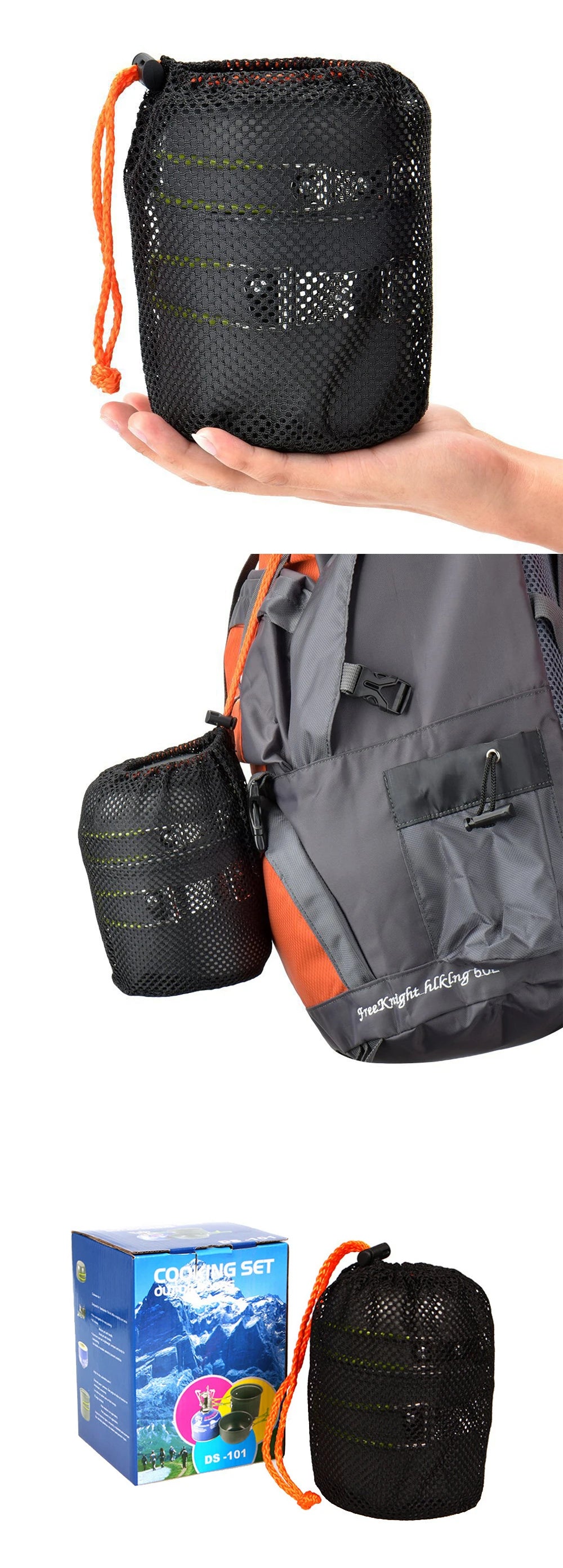 Camping Cookware Set, Outdoor Pan Set, Tourist Dishes, melon, Kitchen Equipment, Trekking Utensils, Picnic Picnic