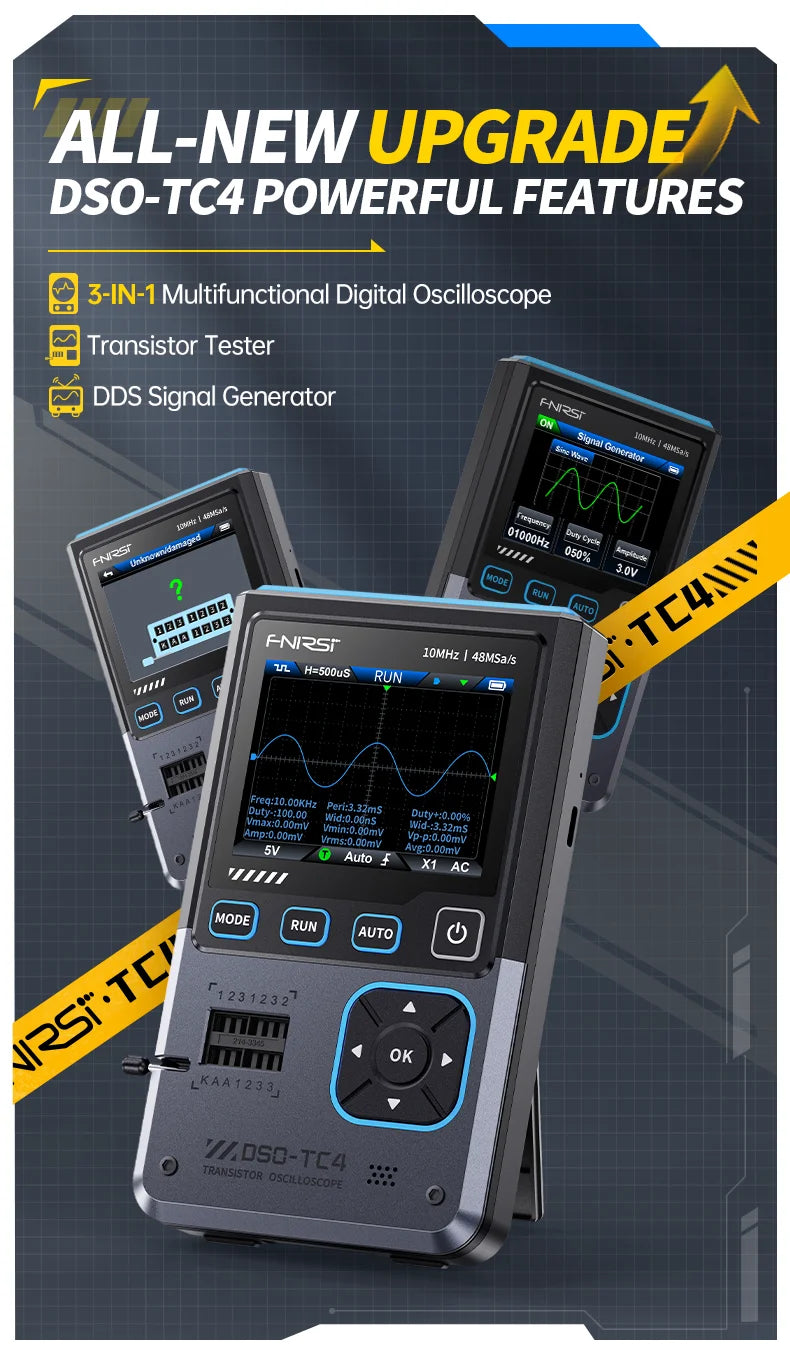 Digital Oscilloscope DSO-TC4 Upgrade 3 in 1  10MHz 48Ms/s Transistor Tester