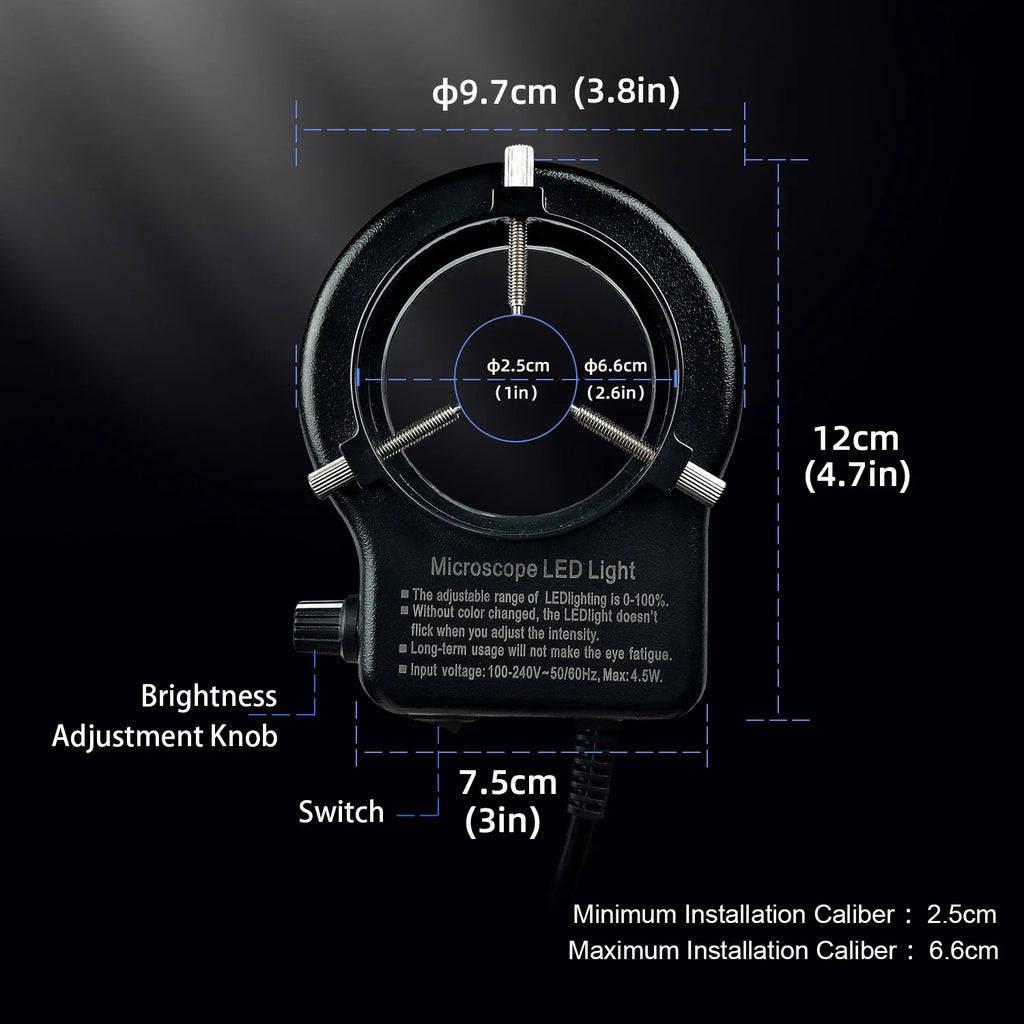 Microscope With 360° Adjustable Arm, 4K 48MP HDMI TYPE-C  0-150X Magnification