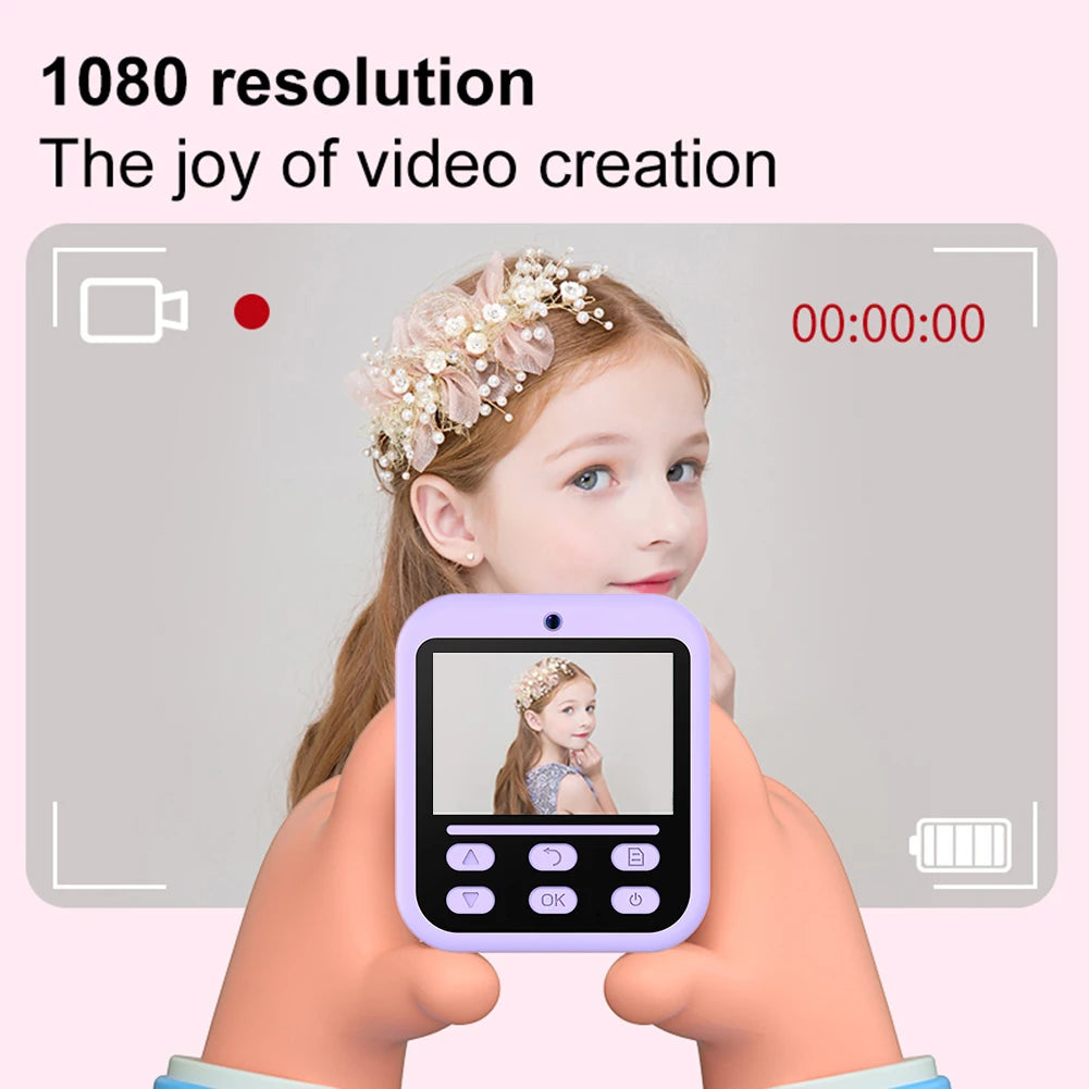 Kids Camera Instant 1080P HD Selfie Digital Camera