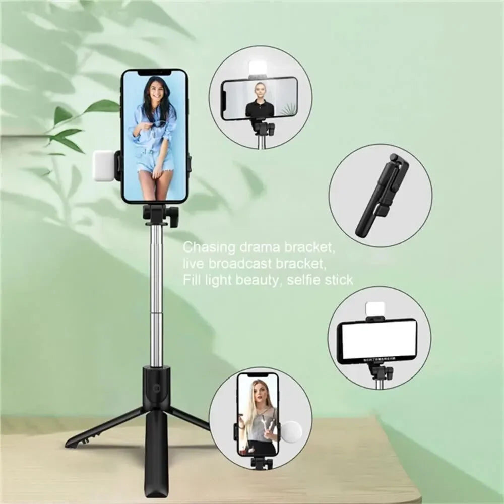 Cell Phone Selfie Stick Tripod Bluetooth Remote Wireless Selfi Stick Phone HolderStand