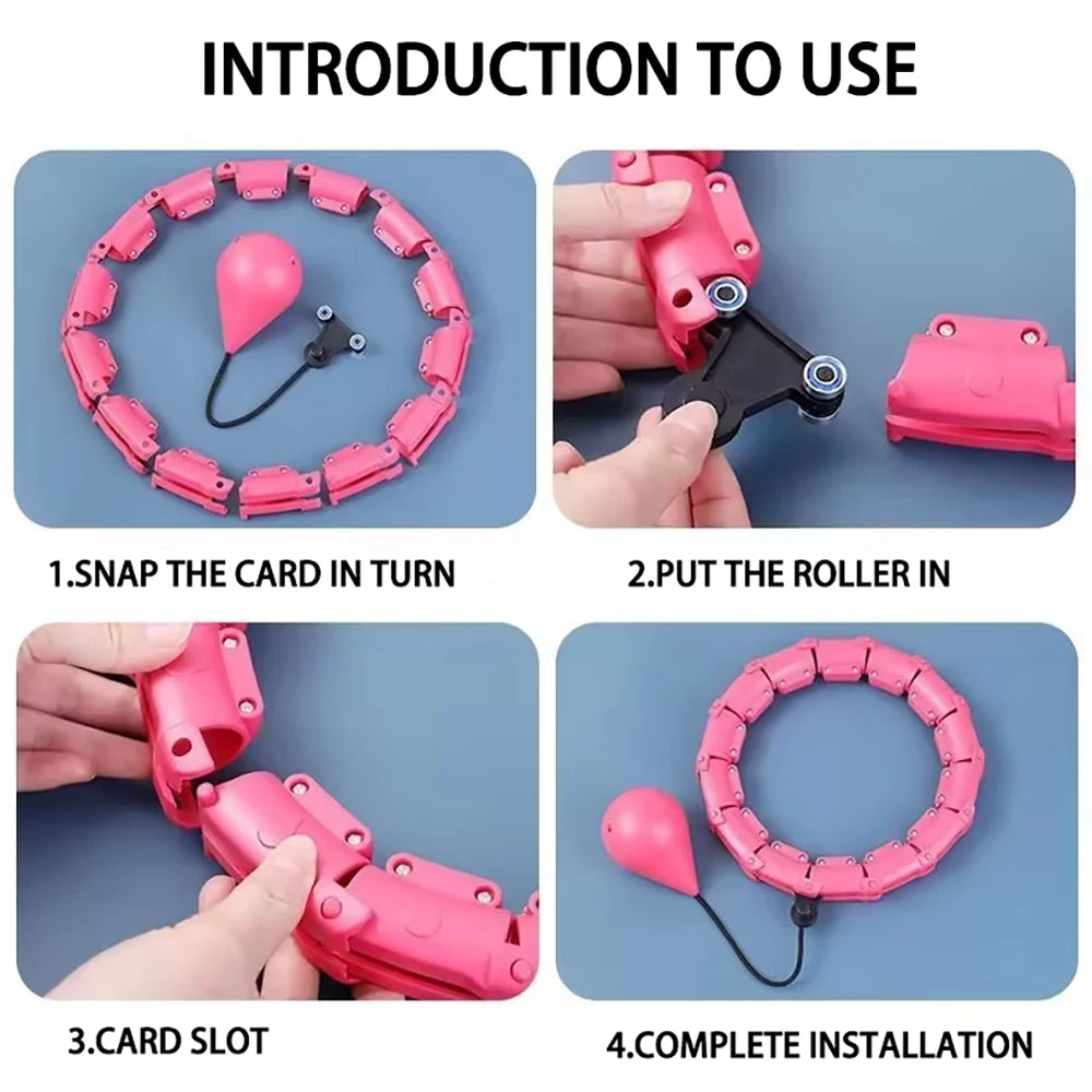 Weighted Fitness Hoops for Adults  2 in 1 Adjustable with Detachable Knots