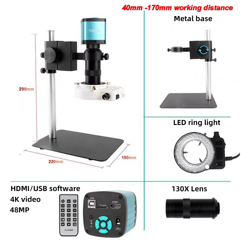 HD Digital Microscope For Soldering 60MP 48MP 13MP 4K HDMI USB