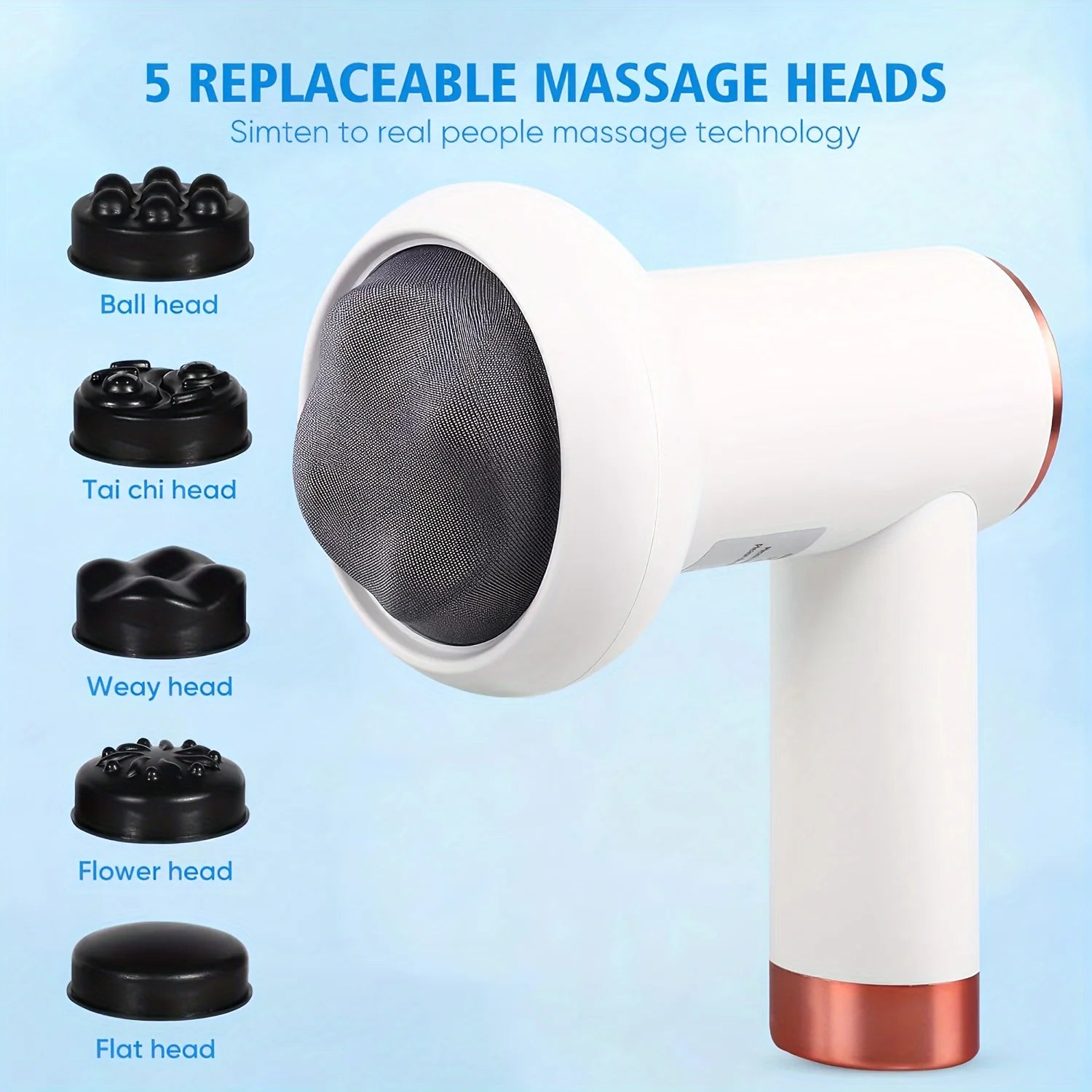 Body Massager, Home Massage Stick With 5 Massage Heads,